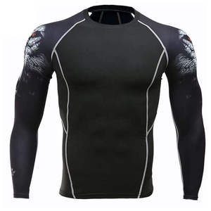 Maillots de protection anti-UV pour hommes, durables, respirants, antibactériens, à séchage rapide, manches longues, fitness, personnalisables, en polyester et élasthanne, vente en gros - Product Image 2