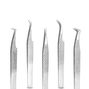 Pinzas plateadas para extensiones de pestañas con punta nude, empaque de seguridad para pinzas, caja de diseño único, empaque de marca privada. - Product Image 3