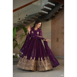 Beautiful Polyester Lehenga Choli Party Wear Gown and Dupatta - Product Image 4