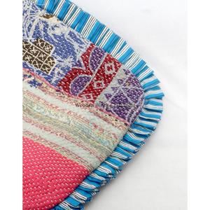 Sac messager Kantha élégant, tendance et classique, fait main, couleurs mélangées, fermeture magnétique, motif paysage à volants, léger et pliable - Product Image 5