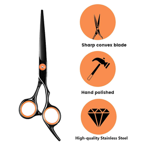 Kit de ciseaux de coiffure professionnels en acier inoxydable à haute teneur en carbone, pour droitiers, 28 dents, manche moyen, légers - Product Image 2
