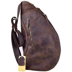 Sac bandoulière unisexe en cuir imperméable, sacs messager personnalisés, motif rayé, fermeture éclair tendance, portable, durable, pour hommes et femmes - Product Image 5