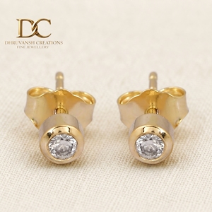 Pendientes de Diamantes Cultivados en Laboratorio con Certificado IGI, Oro Amarillo Sólido de 14 Quilates, Corte Brillante Redondo, Joyería para Mujer, Boda, Fiesta - Product Image 2