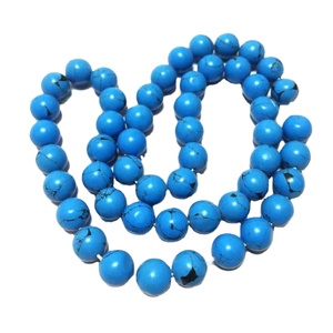 Collier de perles en résine bleue, artisanat en résine époxy, cristal fait main - vente en gros - Product Image 1
