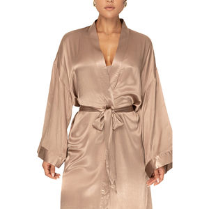 Bata Kimono de Satén de Seda para Mujer, Diseño de Pavo Real, para Dama de Honor, Larga, con Logotipo Frontal, Alta Calidad, Suave y Transpirable, Precio Económico - Product Image 3