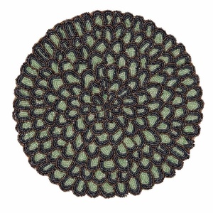 High Quality Circle Glass Beaded <b>Table</b> Mat Set of 2 Handmade Glass Beads Place Mat For Dinning Thanksgiving & Festive <b>Decor</b> - Product Image 4