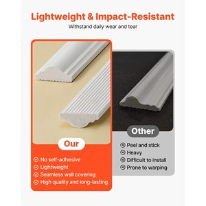 Kit de 12 panneaux de lambris en polystyrène 20 x 20 cm, légers, imperméables et peignables, pour murs décoratifs faciles à réaliser - Product Image 5