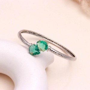 <b>Top</b> Product Emerald Bracelet 925 Silver Plated Adjustable Everyday Jewelry for Women Friendship Couple Bracelet - Product Image 1