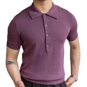 Men's POLO <b>Shirt</b> Summer Fashion Simple Stripes Breathable Comfortable Casual V-Neck Slim <b>Button</b>-<b>Up</b> <b>Short</b>-<b>Sleeved</b> Tops - Product Image 5