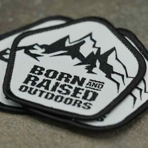 Circular Embroidered Patch With Mountain Camp Scene Iron-On <b>Applique</b> For Gifts - Product Image 2