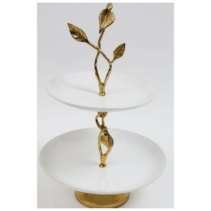 Expositor de Postres de Lujo para Bodas con Marco Metálico Electrochapado en Oro para Decoración Premium - Product Image 6