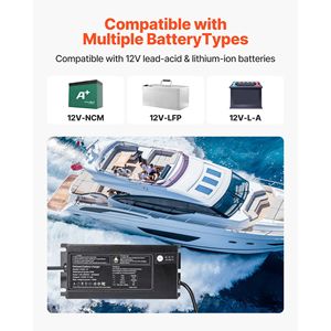Caricabatterie Marino Intelligente 1-Banca 10A 12V Impermeabile IP68 per Batterie al Litio-Ion per Barche - Product Image 2