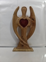 Ange en bois avec ailes, design Art Déco, décoration de sol pour la remise des diplômes, haute qualité, décoration intérieure