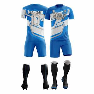 Uniformes de Fútbol Sublimados Personalizados con Nombre y Letra del Equipo, Transpirables, de Manga Corta, al por Mayor, Unisex para Adultos - Product Image 1