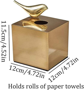 กล่องใส่กระดาษทิชชูทองเหลืองแกะสลักลายด้วยมือ กล่องใส่กระดาษทิชชูทองเหลืองดีไซน์เนอร์ สำหรับโต๊ะทำงานและบ้าน ราคาประหยัด - Product Image 2