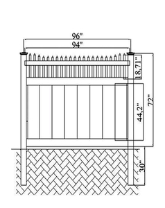 Home Garden <b>PVC</b> Privacy Fence Panels with Scalloped Picket <b>Top</b> - Product Image 6