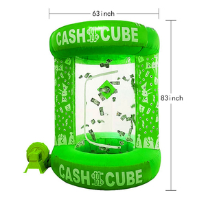 Cube gonflable commercial pour jeu de carnaval avec distributeur de billets |   Stand de distribution d'argent portable pour promotions et événements - Product Image 6