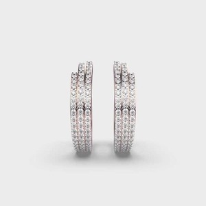 Fancy Style 14K Solid Gold <b>Stud</b> Earrings Round Cut Lab Grown Diamond Earring for Birthday Parties and Gifts - Product Image 1