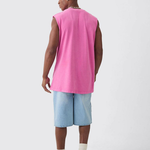 Camiseta sin mangas de algodón para gimnasio y running para hombre, con logo personalizado, talla grande, para verano 2026, venta al por mayor - Product Image 6