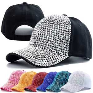 Black Rhinestone Baseball Cap Adjustable Unisex Fashion <b>Hat</b> Spring <b>Summer</b> Casual Wear - Product Image 6