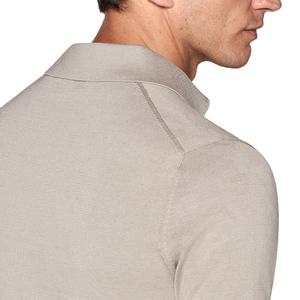 Suéter Gris Claro de Seda y Algodón de Lujo Personalizado de Alta Calidad 2026, Camisetas Polo de Punto para Hombre, Ropa Casual de Verano - Product Image 3