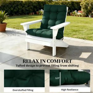 Juego de 2 Cojines para Silla de Exterior Verde Oscuro, Incluye Cojín para Respaldo de Silla de Terraza, para Espacios Exteriores - Product Image 2