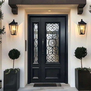 Traditional wrought iron main gate featuring a scrollwork design; rust-resistant, easy to assemble, and suitable for outdoor use - Product Image 1