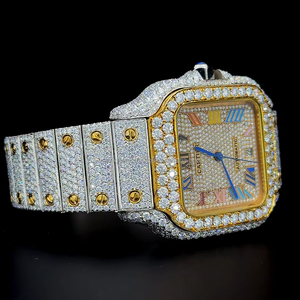 Montre automatique de luxe avec cadran arc-en-ciel spécial, bicolore or jaune et or blanc, diamants moissanite VVS, 2026 - Product Image 4