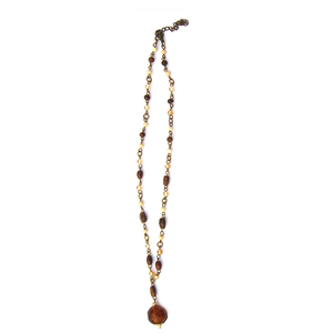 Vintage Bronze Plated Rosary <b>Beaded</b> <b>Necklace</b> with Amber Style Pendant Pearl Christian Prayer Unisex Jewelry at Wholesale Price - Product Image 2