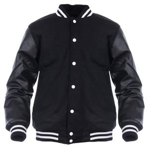 Veste de baseball varsity pour homme, nouvelle collection, logo personnalisé, couleur noire unie, anti-plis, col montant, hiver. - Product Image 2