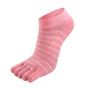 Calcetines de Cinco Dedos a Rayas de Algodón y Fibra de Bambú Transpirables, Calcetines Casuales de Verano para Adultos, Diseño de Punto Fino, Tendencia 2026 - Product Image 2
