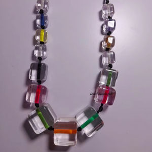 Bracelet de cheville en résine perles bijoux de mode collier en résine pour femmes Style classique fête porter collier en résine époxy qualité Standard - Product Image 5