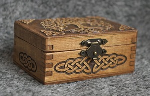 Eco-Friendly Rectangle <b>Wooden</b> <b>Box</b> for Jewelry Gift Storage-Soft Interior for Delicate Items Christmas Chinese New Year Tabletop - Product Image 5