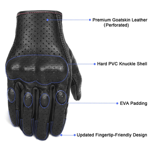 Guantes de Motocicleta de Cuero Personalizables de Alta Calidad, Antideslizantes, con Pantalla Táctil, Absorción de Humedad, Diseño Unisex, Guantes de Carreras - Product Image 3