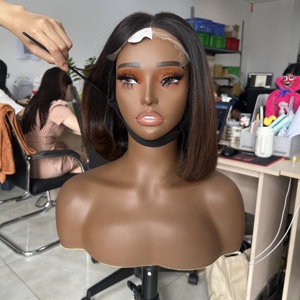 วิกผมบ๊อบ5*5สีธรรมชาติวิกผมแท้ของมนุษย์วิกผมสั้นปิดลูกไม้ใสสำหรับผู้หญิง - Product Image 2