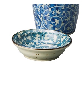 Assiettes en céramique modernes de style luxueux pour servir des pâtes, personnalisées, colorées, bleues et blanches - Product Image 1