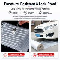 Sac à colonnes d'air AIR-DFLY en forme de Q, 7 colonnes, 55 microns, PA/PE, protecteur gonflable pour bouteilles de vin, emballage pour expédition
