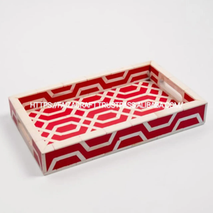 Wholesale FAIZA CRAFT <b>Disposable</b> Square Fruit-Themed Modern Bone Inlay Serving Tray From India Bulk Sale - Product Image 6