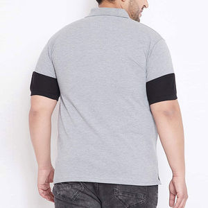 Polo en coton gris pour homme, manches courtes, couleur unie, décontracté, tricoté, respirant, coupe classique - Product Image 4