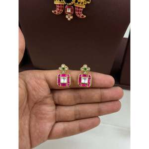 <b>Indian</b> Ethnic Swara Traditional Hasli Wedding Gold Plated Brass Bridal Luxury <b>Necklace</b> and Earring <b>Set</b> - Product Image 3