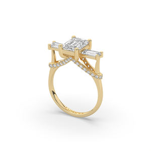 Anillo de Diamante Cultivado en Laboratorio de 3.12 Ct con Corte Esmeralda, Estilo Único, Ligero, Oro de 14K, Apilable, Joyería Fina, Anillo de Boda Clásico - Product Image 4