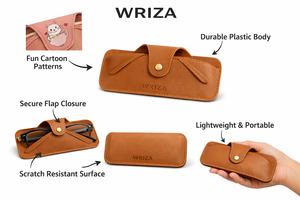 WRIZA Genuine Leather Croc Embossed Eyeglass <b>Case</b> Slim Sunglasses Pouch Keychain Hook Travel <b>Spectacle</b> Holder Forest Green Luxes - Product Image 2