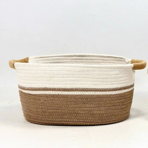 Cestas de Almacenamiento Plegables de Algodón y Jacinto de Agua 100% Ecológicas, Diseño Nuevo, Venta al Por Mayor, Cesta para Guardar Mantas, de Vietnam - Product Image 1