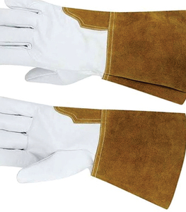 Leather Safety Gloves 14 Inch Heat Resistant Anti-Heat Abrasion Resistance Elastic Wristlet Cowhide Material Anti-Vibration - Product Image 2