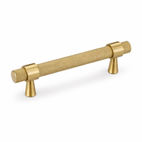 Poignée de meuble traditionnelle moletée en laiton massif, finition dorée, écologique, durable, réglable, antirouille, pour armoire et commode de cuisine