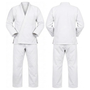 Uniforme de Jiu Jitsu Brasileño Personalizado con Logotipo al por Mayor, Blanco, 100% Algodón, Tejido Perla Premium, Uniforme de BJJ para Entrenamiento y Competición - Product Image 1