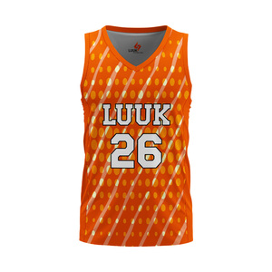 Maillot de basket-ball pour homme LUUK, personnalisé avec logo imprimé sur le devant, respirant, anti-humidité, en mesh, grande taille, sans manches, col en V - Product Image 5