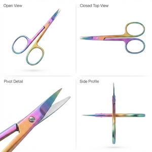 Ciseaux à cuticules en acier inoxydable, ciseaux droits pour sourcils et ongles, ciseaux à ongles en acier inoxydable - Product Image 2