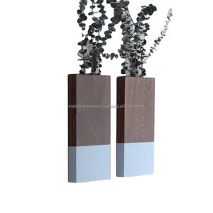 Jarrón de Pared Rectangular de Madera Pulida Hecho a Mano, Duradero, Religioso, para Flores y Decoración Moderna del Hogar - Product Image 1