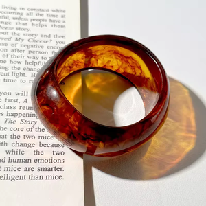 <b>Clear</b> <b>Resin</b> Round Bangle Bracelet Flower Design Artistic Home Decoration Craft Handmade - Product Image 5